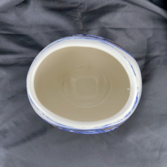 ANTHROPOLOGIE Ruan Hoffmann Jardin des Plantes Ceramic Blue & Gold White Vase - Picture 11 of 12